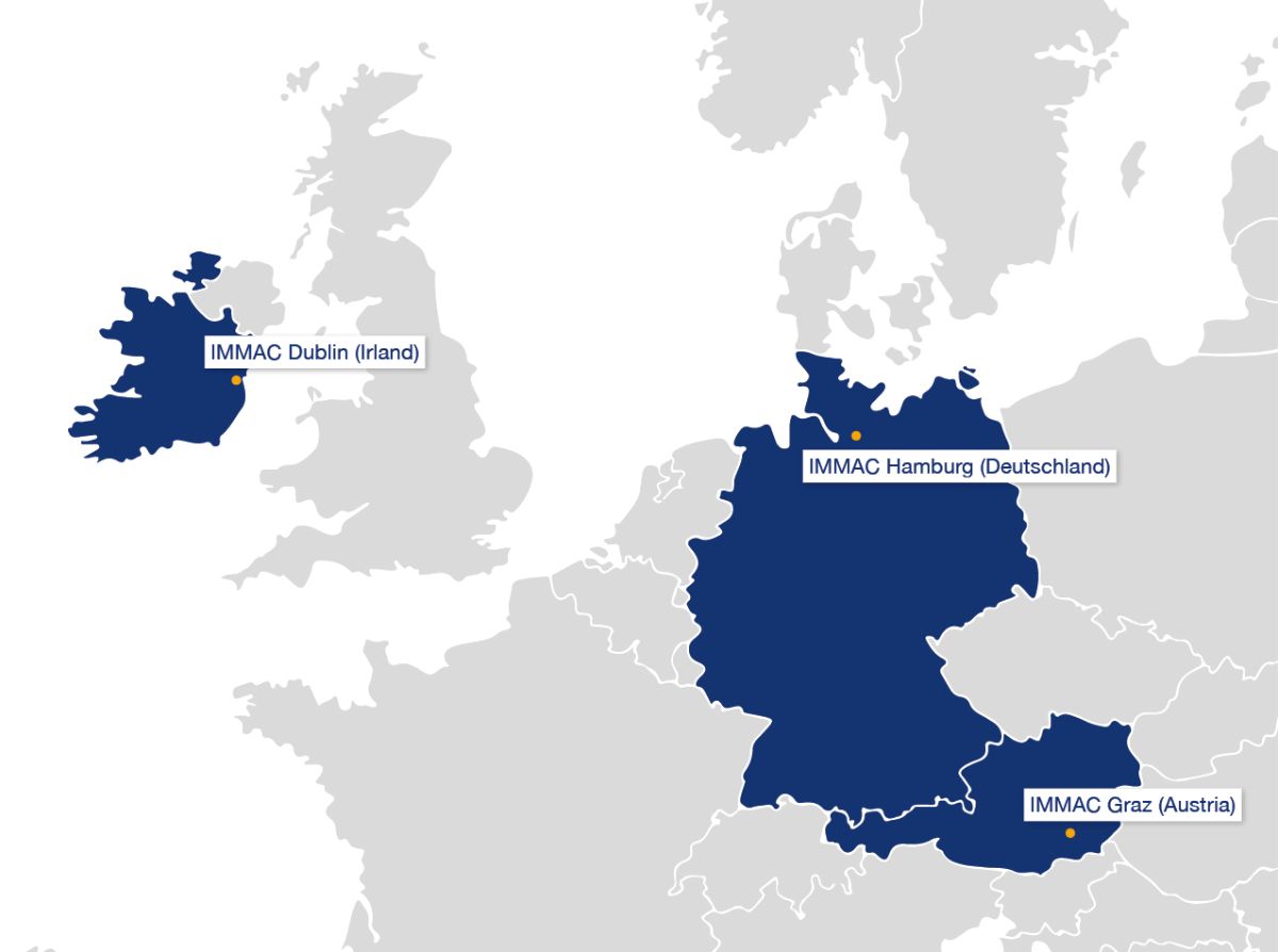Europakarte Standorte IMMAC